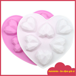 Khuôn Socola Boom Silicon Trái Tim Kim Cương, Khuôn Socola Trái Tim, Chất Liệu Bằng Silicone, Khuôn Xà Phòng, Nến Thơm