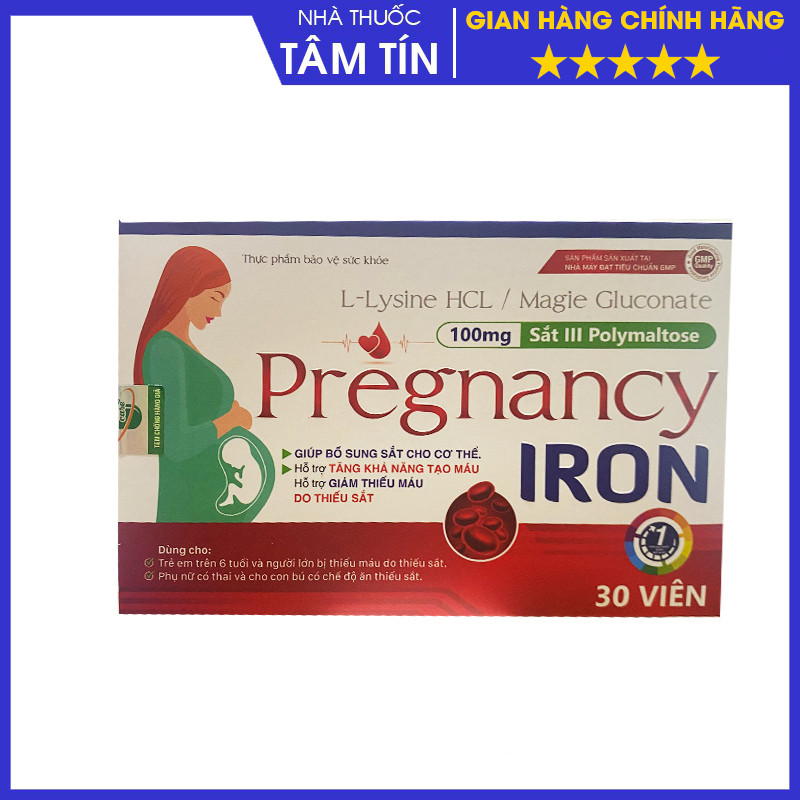 Pregnancy Iron giúp bổ sung sắt cho cơ thể. tăng khả năng tạo máu, giảm thiểu thiếu máu do thiếu sắt