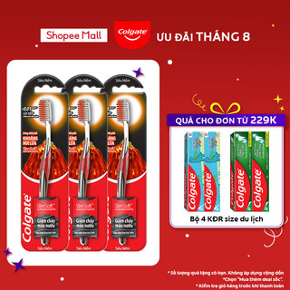 Bộ 3 bàn chải Colgate SlimSoft Advanced khoáng núi lửa siêu mềm mảnh chăm sóc nướu
