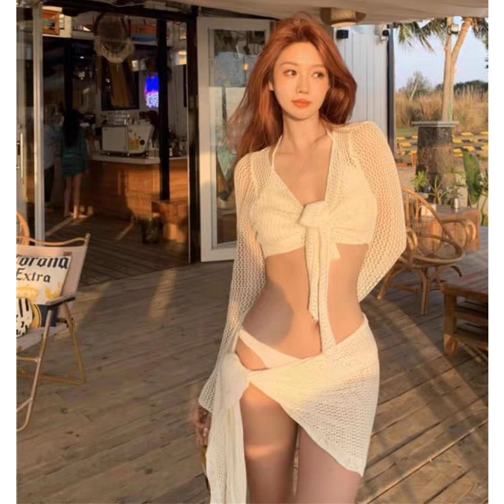 RICH-THEY Bộ Đồ Bơi Bốn Mảnh Nữ Bộ Bikini Lưới Gợi Cảm Thời Trang Mới | BigBuy360 - bigbuy360.vn