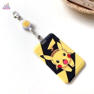 Hộp đựng thẻ Thẻ ID tín dụng Sinh viên Nhật Bản Pikachu Thẻ bữa ăn Thẻ ngân hàng Khóa có thể thu vào