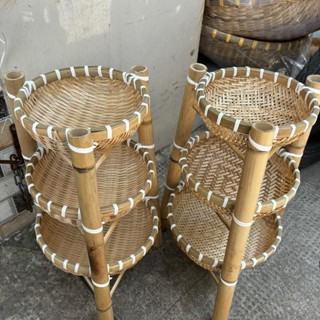 Kệ chân trúc đựng bánh kẹo hành tỏi. Kệ tre - Nhà Bếp