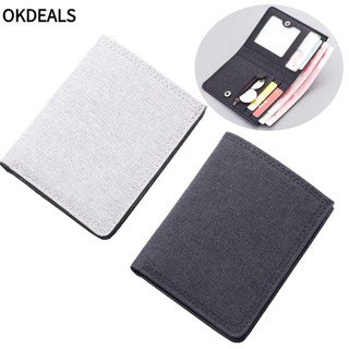 OKDEALS Canvas Ngắn Dạng Gập Có Khóa Kéo Đa Năng Thời Trang Cho Nam