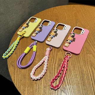 Ins Style Vòng đeo tay búp bê ba chiều dễ thương Thích hợp cho vỏ điện thoại iPhone15promax Apple 14 13 12 11 Chất lỏng mờ Phong cách mới Niche Vỏ bảo vệ chống sốc