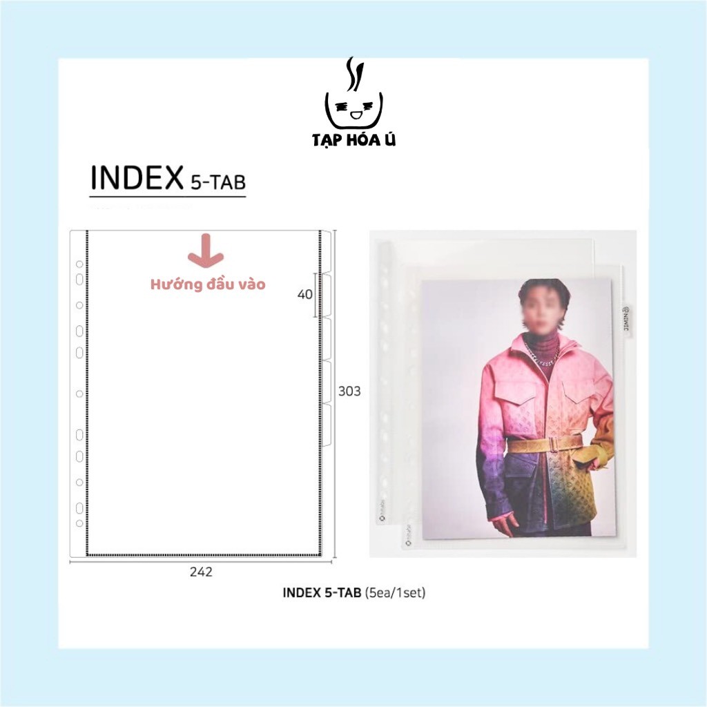 HIHABA INDEX 5-TABS BINDER DIVIDERS DÀNH CHO BINDER - BẢO VỆ POCKET, KPOP IDOL PHOTOCARD, BASEBALL C