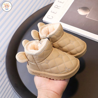 Coco baby Giày bốt tuyết cho bé 1-3 tuổi Giày cotton trẻ em Giày học tập cho bé gái Giày bốt cotton sang trọng và dày