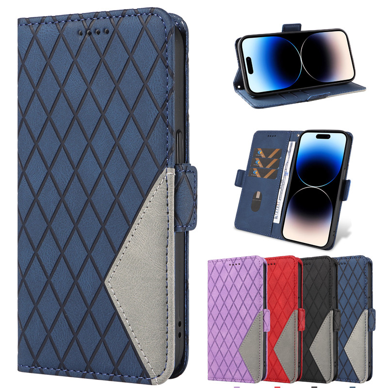 Ốp Ví Lật Huawei Pura 70 P60 P30 P20 P10 Mate 60 20 10 Plus Y9 Y7 Y6 Y5 Pro Prime Lite 2019 2018 Vỏ Da Ca Rô Đứng Đựng Thẻ Vỏ Bảo Vệ