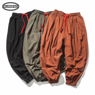 M-6xl Nhật Bản Vải Lanh Cotton Quần Jogger Nam Đơn Giản Thường Ngày Rời Plus Kích Thước Quần Lót