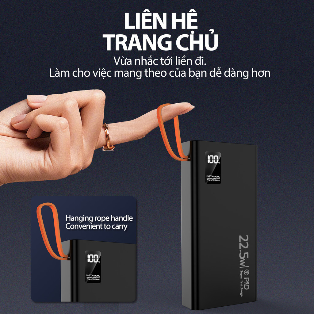 Bộ sạc dự phòng mini GOOJODOQ 22,5w Màn hình LED 20000mAh có chế độ đèn pin | BigBuy360 - bigbuy360.vn