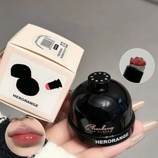 Herorange Mini Đóng Hộp Son Bóng Với Môi Cọ Gương Son Môi Học Sinh Nước Bóng Chắc Chắn Lip Jelly