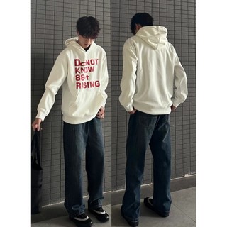 PEAR DODO Logo lớn mattled Mỹ retro in chữ giản dị áo hoodie dáng rộng nam nữ giống nhau