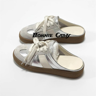  Giày nữ Bonnie Cathy. Giày thể thao và giải trí đáy phẳng. Dép nửa trơn thông thường thời trang bộ đầu tròn giày lười 