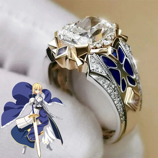 Anime Trò Chơi Fate stay Đêm Sabre Altria Pendragon Cosplay Nhẫn Người Lớn Unisex Có Thể Điều Chỉnh Mở Nhẫn Đá Quý Phụ Kiện Trang Sức Chống Đỡ