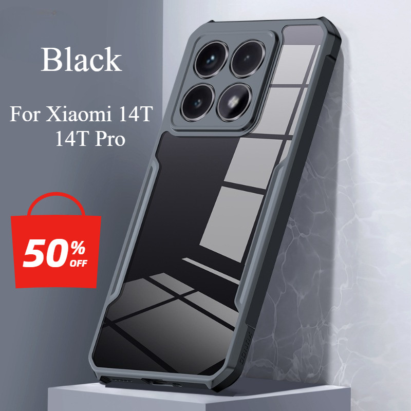Ốp Lưng Màu Đen Cho Xiaomi 14T Pro 5G Vỏ TPU Chống Sốc Túi Khí Vỏ Bảo Vệ Ống Kính Máy Ảnh Vỏ Điện Thoại