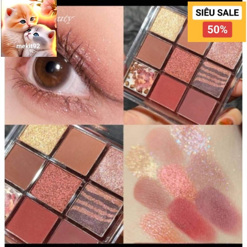 Phấn mắt 9 ô màu Dikalu coco venus