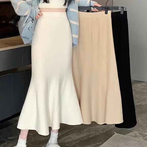 Chân váy đuôi cá chất len mềm mại phong cách Hàn Quốc hàng quảng châu loại 1 dày đẹp C2