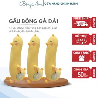 Gấu bông gà dài siêu mềm, Gối ôm gà vàng 55cm vải co giãn 4 chiều vải nhung Hàn Quốc - Hàng cao cấp