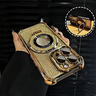 Ốp lưng chống sốc Acrylic iphone 16 15 14 pro max plus 12 13 pro max 11 XS max XS có chân đế Ống kính bảo vệ Camera Vỏ từ tính nhấp nháy