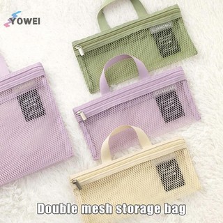 YOWEI Nylon Lưới Đi Biển Túi Bảo Quản Du Lịch Di Động Bàn Chải Trang Điểm Bàn Chải Đánh Răng Kem Đánh Răng Túi Bảo Quản Hộp Đựng Phụ Kiện Phòng Tắm VN