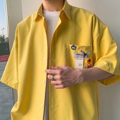 Áo sơ mi nam họa tiết ba chiều, tay ngắn, cổ nhọn style Hồng Kông - LY58