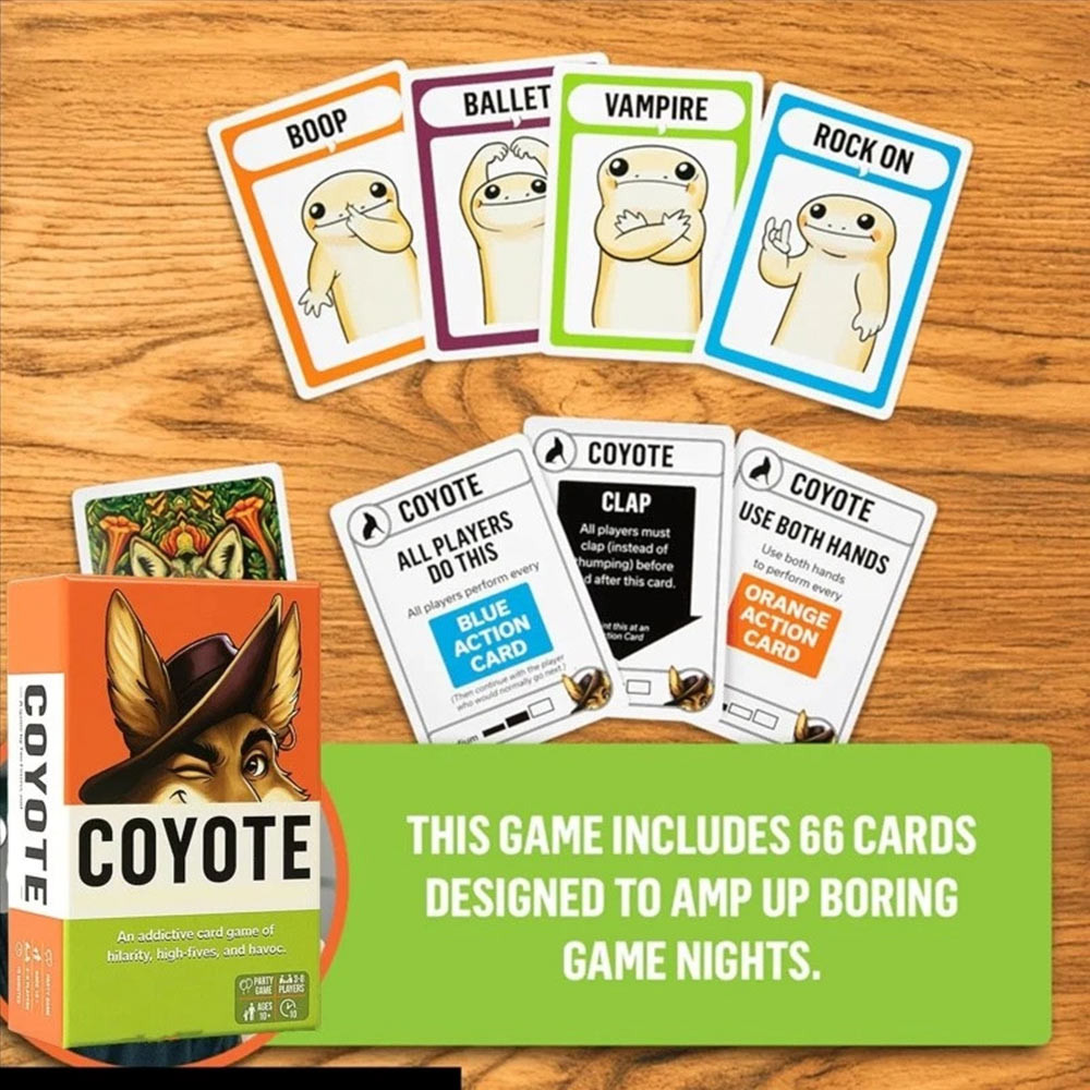 Coyote Game, Coyote Party Card Game, Meet The Action-Packed Card Game Full Of High Fives And Havoc, 