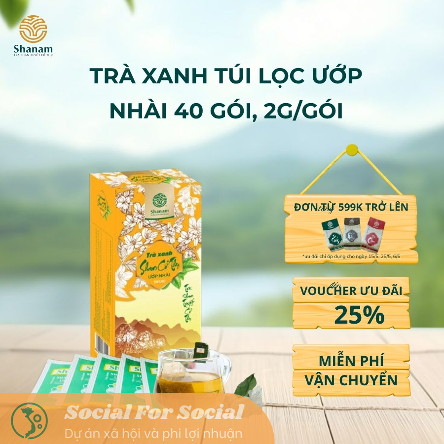 Trà Xanh Shan Tuyết Cổ Thụ Trên 100 Năm Tuổi Ướp Nhài - Giúp Tỉnh Táo, Làm Việc Hiệu Quả