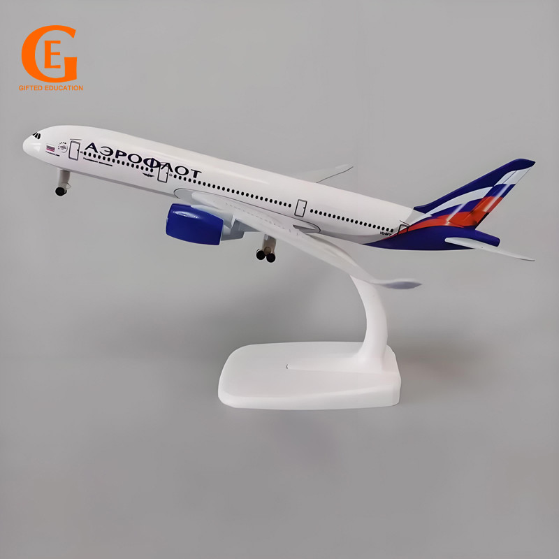 Nga Aeroflot Airbus 350 Mô hình máy bay kim loại với bánh xe và bánh đáp A350 Máy bay thu nhỏ Đồ chơ