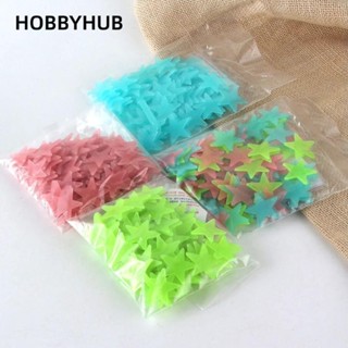  HOBBYHUB 100 Cái   bộ Miếng Dán Tường Dạ Quang Decal Dạ Quang Ngôi Sao Đầy Màu Sắc Phát Sáng Trong Bóng Tối Trang Trí Mẫu Giáo Thời Trang DIY Dán Nghệ Thuật Treo Tường Trẻ Em Trang Trí Phòng Bé 