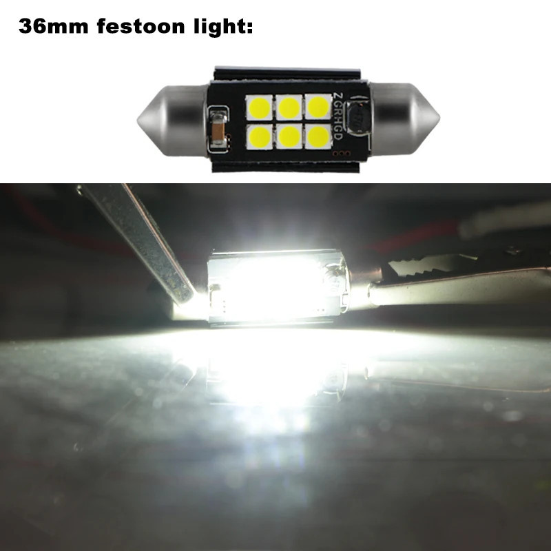 2 Chiếc Festoon C5W C10W LED CANBUS 31 36 39 41 mm Bóng Đèn 6 SMD 3030 LED Đọc Sách Đèn Nội Thất Ô T