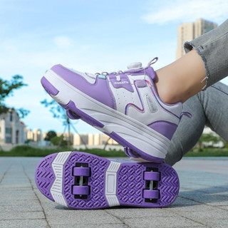  Mới nâng cấp chất lượng cao đế ngoài chống trượt Bốn bánh Bé trai Bé gái Giày trượt patin Giày bánh xe không chói Trẻ em Giày trượt patin có thể tháo rời Kích thước 31-40 