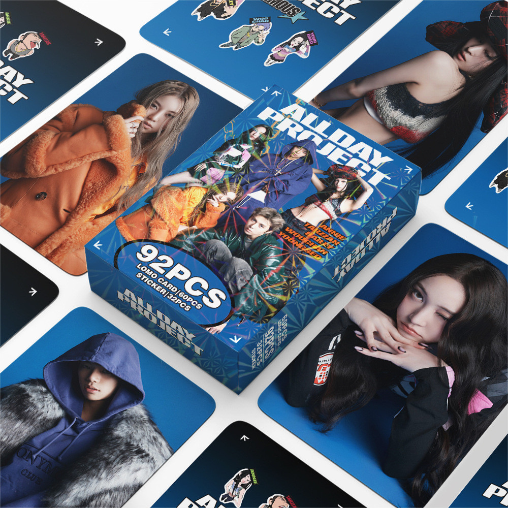ALLDAY PROJECT Lomo Card Photocard Bưu thiếp 60 chiếc Thẻ + 32 chiếc Nhãn dán