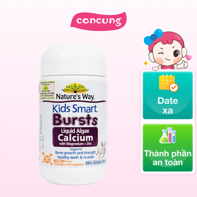 Thực phẩm bảo vệ sức khỏe Nature's Way Kids Smart Bursts Calcium With Magnesium + Zinc+ D3K2