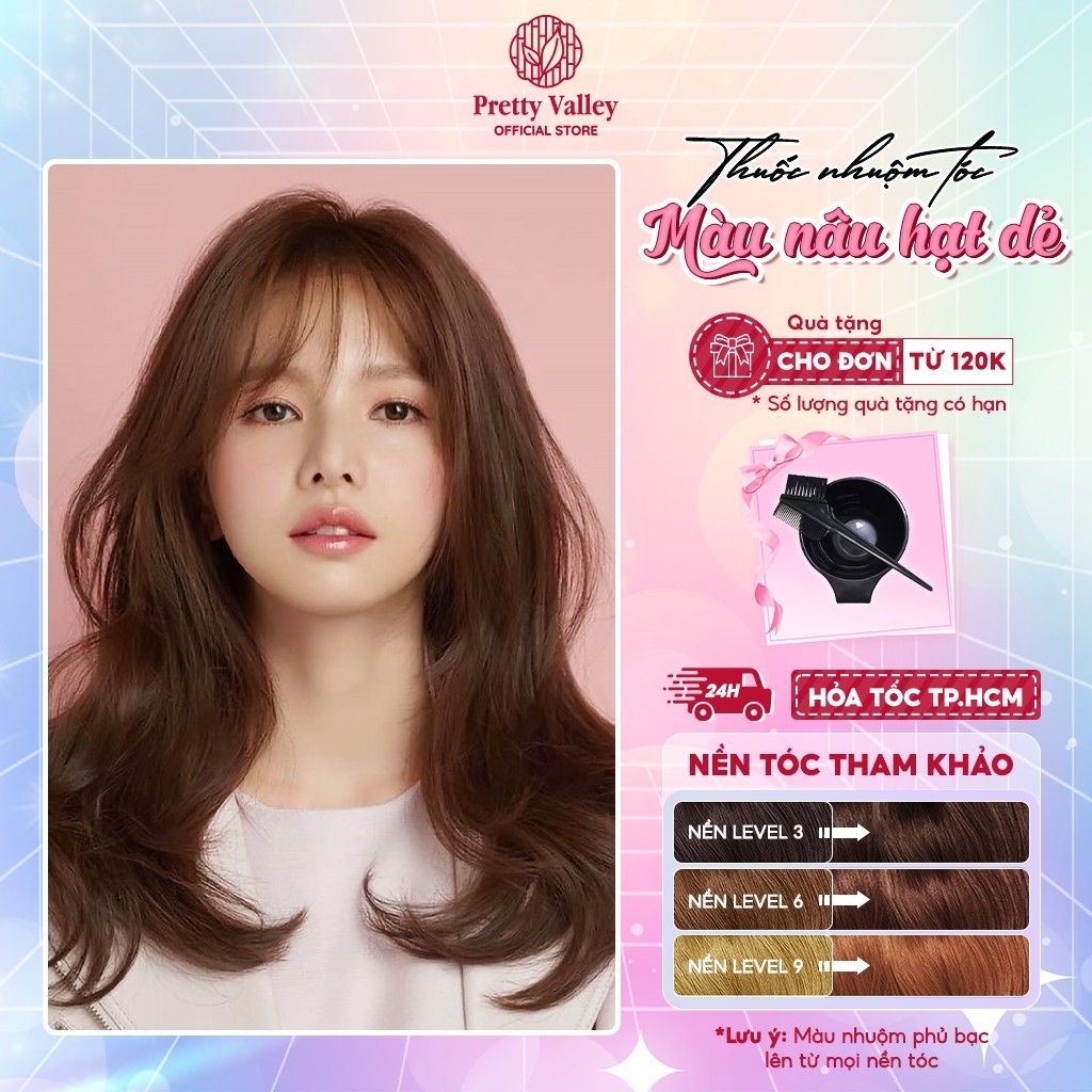 Thuốc Nhuộm Tóc Màu NÂU HẠT DẺ, Thuốc Nhuộm Tóc Molokai Siêu Dưỡng - Pretty Valley Hair
