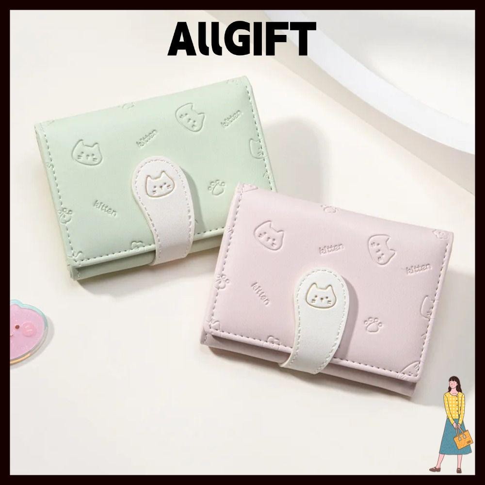 AllGIFT Ví Nhỏ Ngắn Dễ Thương, Túi ID Bé Gái Ví In Hình Mèo Con Thời Trang, Dây đeo Khóa PU Hộp đựng Thẻ Sinh Viên Túi đựng Tiền Nữ
﻿