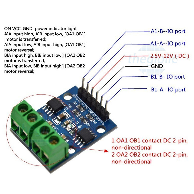 046 Mạch điều khiển động cơ DC L9110S