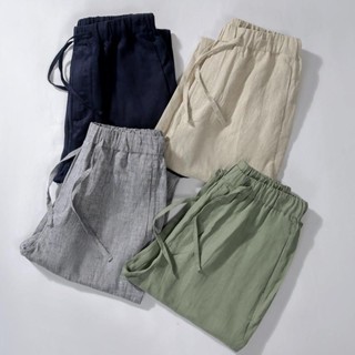 Vải Lanh Đến Mắt Cá Chân Quần Nam Vải Lanh Cotton Quần Nhỏ Chân Quần Nam Vải Lanh Mỏng Nam Rời Quần Nam nz7.10 tt
