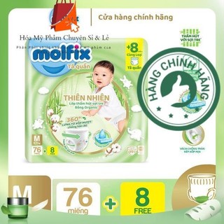 Tã Bỉm Quần Molfix Bông Organic tự nhiên đủ size M76+8 / L68+8 / XL62+8 / XXL56+8 / XXXL24+6 Cho Bé