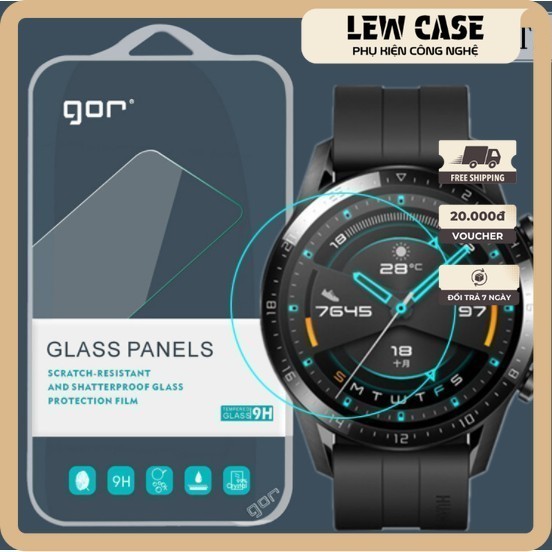 Bộ 3 Kính cường lực Huawei Watch GT4 ,GT3 Pro, GT3, GT2, GT2 Pro trong suốt chính hãng GOR (3 miếng)