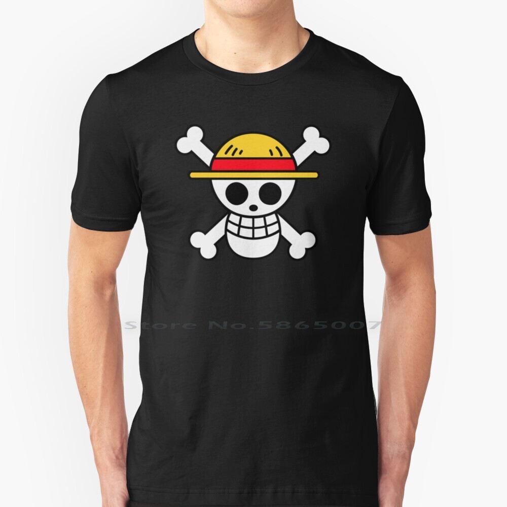 Mũ Jolly Roger Áo 100% Cotton Anime Luffy Mũ Rơm Cướp Biển Logo Cờ Jolly Roger Jollyroger Đầu Lâu Bộ