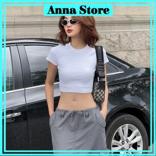 Áo croptop trơn ôm body chất thun borip cotton form basic - Croptop nữ trơn basic M000
