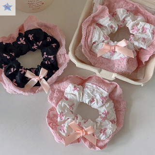Gjcute Ngọt In Nơ Tóc Scrunchies Y2K Ba Lê Co Giãn Dây Buộc Tóc Phụ Kiện Tóc Đuôi Ngựa Giá Đỡ Tóc Vòng VN