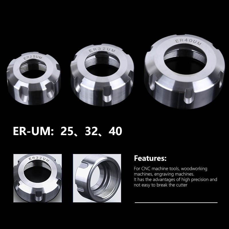 XCAN 1pc ER8 / ER11 / ER16 / ER20 / ER25 / ER32 / ER40 A / M / UM Loại ER Collet Chuck Nut cho máy t