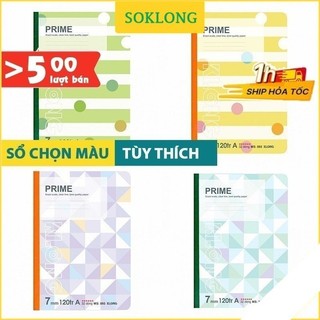 Vở kẻ ngang B5 120 trang Klong Ms 893 [Chọn Màu] may dán gáy Prime [SOKLONG], cuốn tập sổ KLong