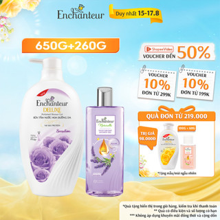 Combo Sữa tắm Enchanteur Naturelle hương hoa Lavender 260g + Sữa Tắm Nước Hoa Dưỡng Da Sensation 650G