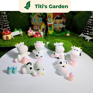 Mô hình tiểu cảnh🌈🌈🌈Mô hình bò sữa vui chơi trang trí tiểu cảnh, terrarium, sen đá, sân vườn