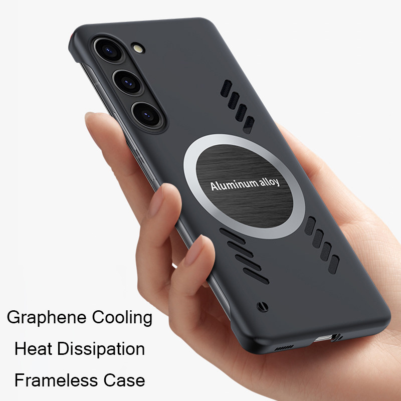 Dành Cho Samsung Galaxy S22 S21 S20 S23 Plus Siêu Graphene Làm Mát Siêu Mỏng Từ Tính Không Khung Tản Nhiệt PC Vỏ Điện Thoại