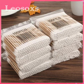 Leosoxs 100 Tăm bông y tế vệ sinh tai bằng gỗ tre sử dụng tiện lợi