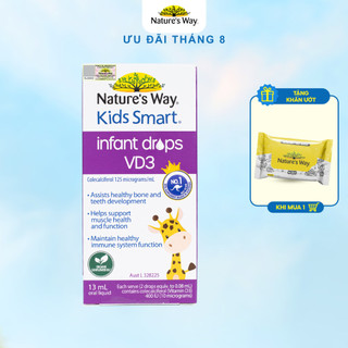D3 Thuần Chay ORGANIC Hữu Cơ Cho Bé Nature's Way Kids Smart Infant Drops VD3 Từ Tinh Dầu Hoa Hướng Dương - Hộp 13ml