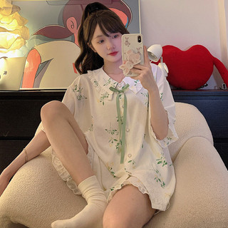 Influencer Bán Chạy Mùa Hè Quần Short Tay Ngắn Bộ Đồ Ngủ Cao Cấp Nữ Có Thể Mặc Bên Ngoài Ngọt Ngào Dễ Thương