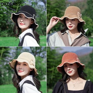 OKDEALS xô OKDEALS, Mũ chậu nơ vành rộng, Mũ che nắng mùa hè thoáng khí